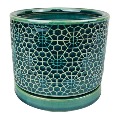 Amelia Cylinder with Attached Saucer - Turquoise